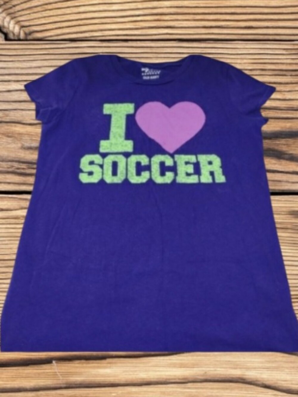 GIRL'S OLD NAVY I HEART SOCCER T-SHIRT SIZE XL(14)